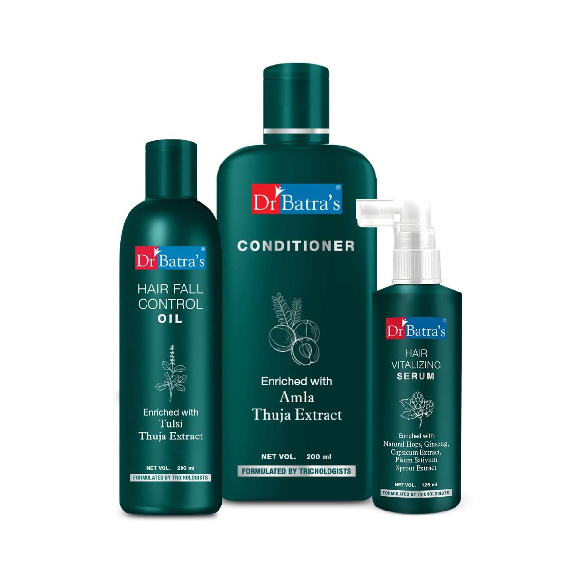     			Dr Batra's Hair Vitalizing Serum, Conditioner And Hair Fall Control Oil (Pack Of 3)