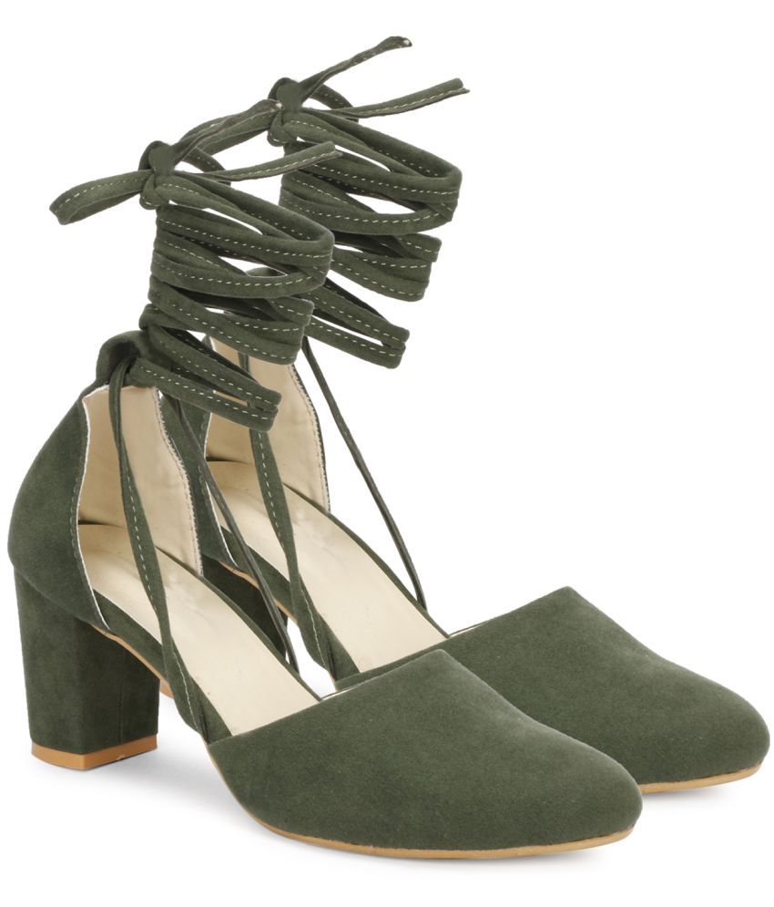     			Ishransh - Olive Women's Gladiators Heels