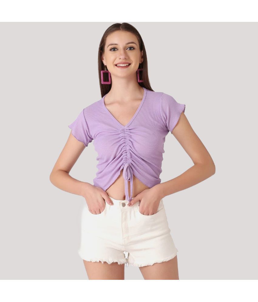     			PP Kurtis - Purple Cotton Women's Crop Top ( Pack of 1 )