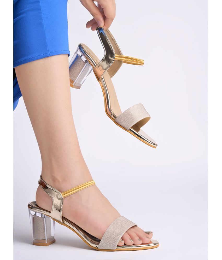     			Shoetopia Girls Gold Heels