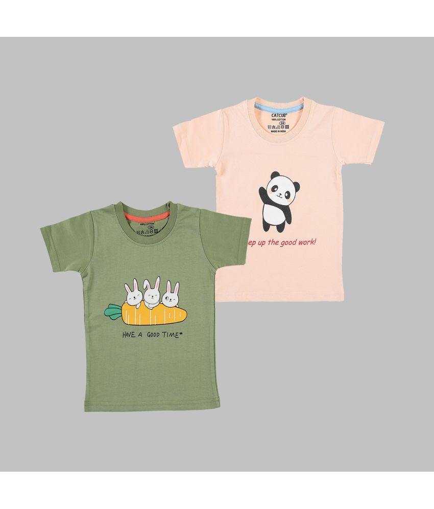     			CATCUB - Multi Unisex T-Shirt ( Pack of 2 )