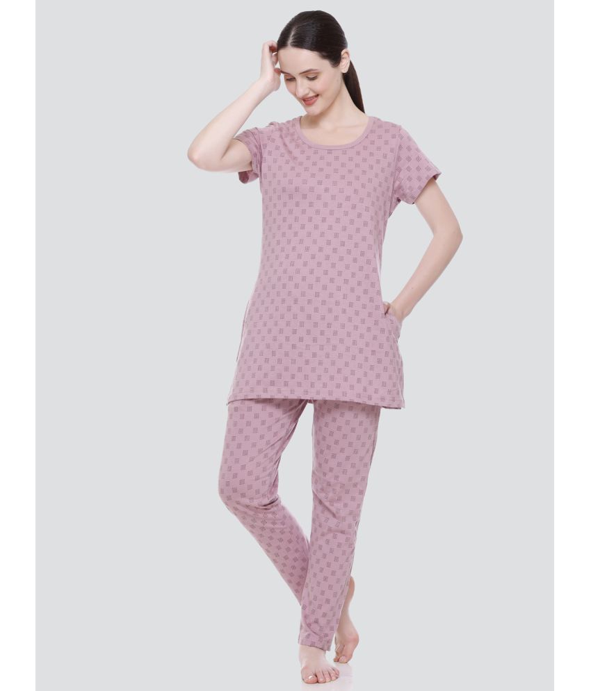     			Elpida - Pink Cotton Women's Nightwear Nightsuit Sets ( Pack of 1 )
