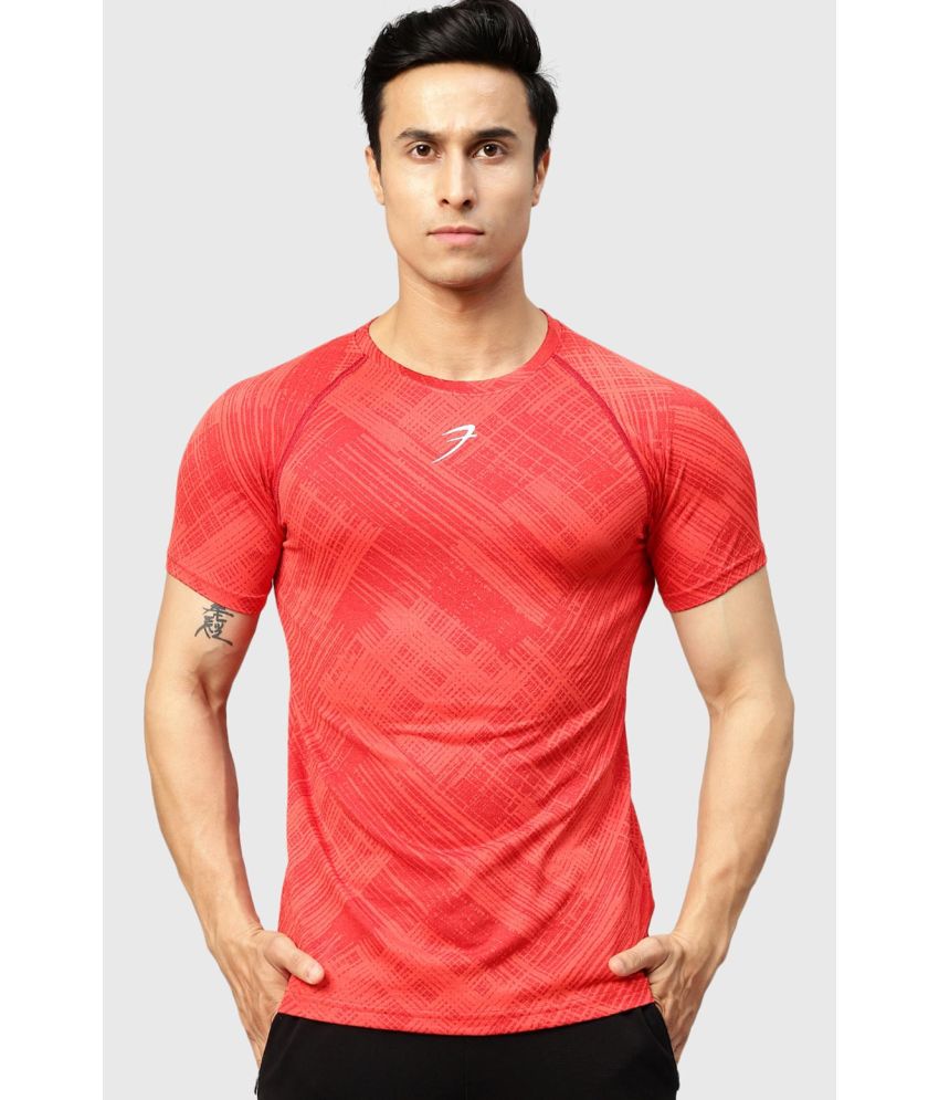     			Fuaark - Red Polyester Slim Fit Men's Sports T-Shirt ( Pack of 1 )
