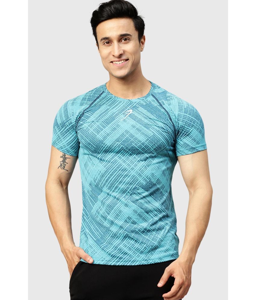     			Fuaark - Teal Polyester Slim Fit Men's Sports T-Shirt ( Pack of 1 )