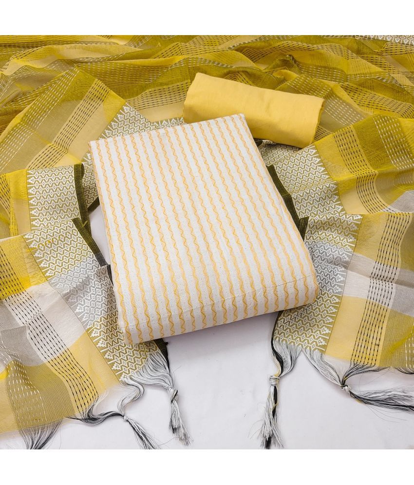     			JULEE - Unstitched Yellow Cotton Dress Material ( Pack of 1 )