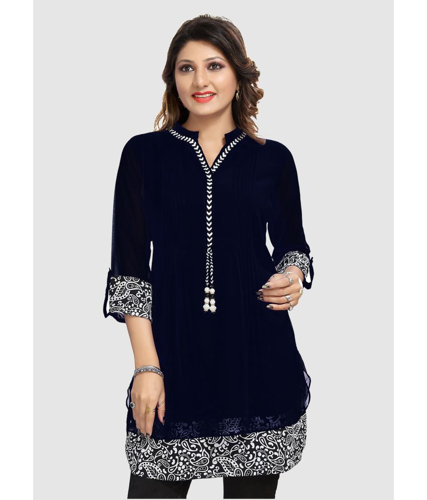     			Meher Impex - Black Georgette Women's Tunic ( Pack of 1 )