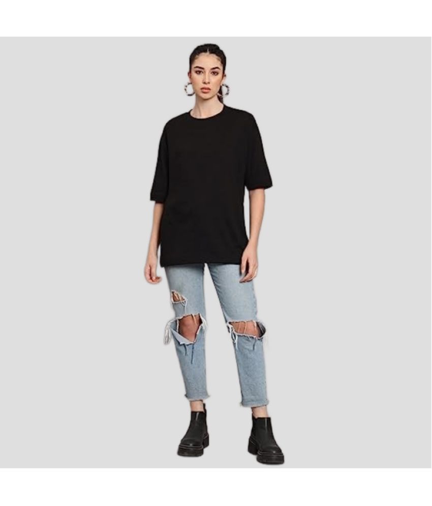     			PP Kurtis - Black Cotton Loose Fit Women's T-Shirt ( Pack of 1 )