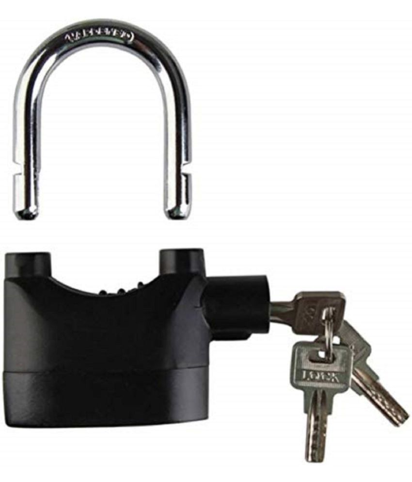     			RAMDEV ENTERPRISE Alarm Lock Padlock Anti-Theft Security System Door Motor Bike 110dB with Keys Lock Safety Lock  (Black).