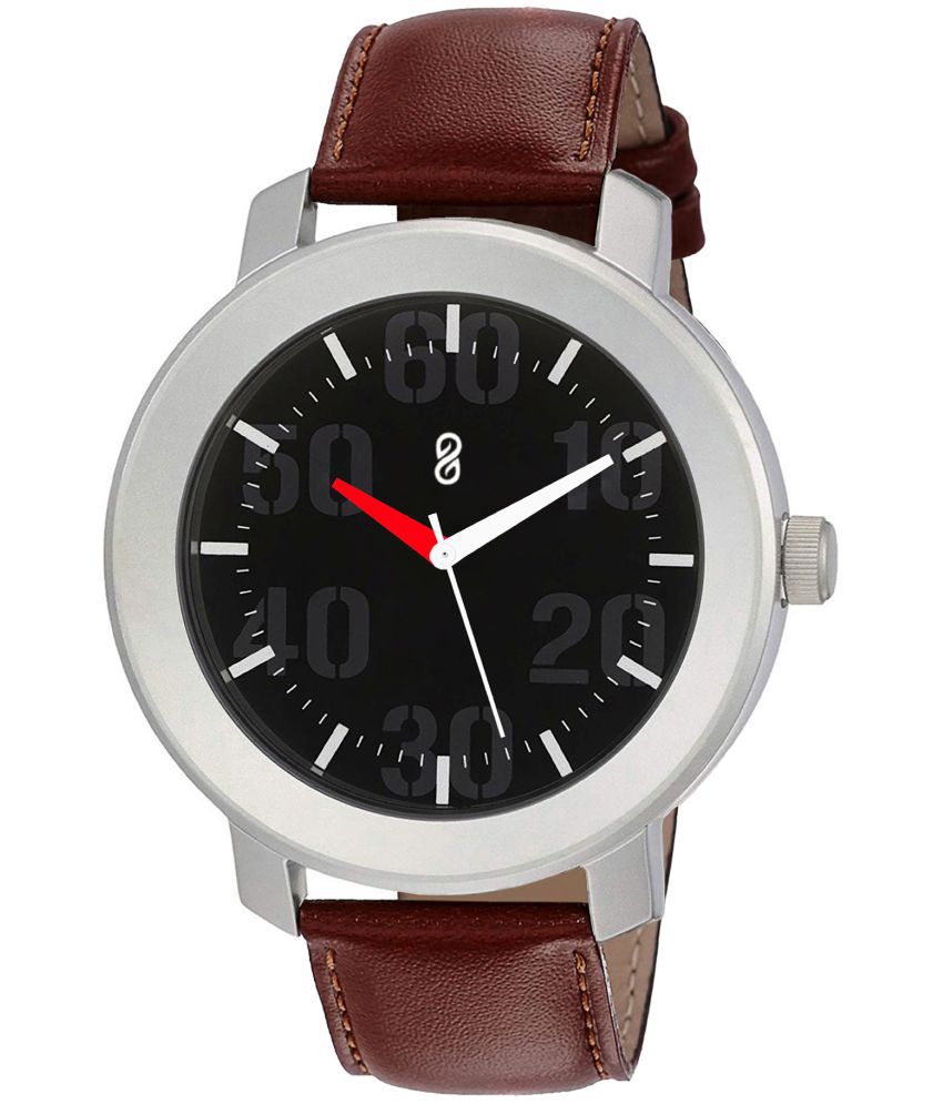     			DIGITRACK - Brown Leather Analog Men's Watch