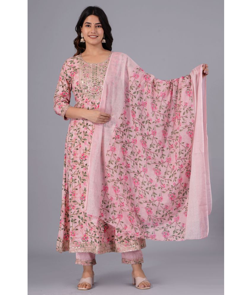     			Doriya - Pink Anarkali Cotton Blend Women's Stitched Salwar Suit ( Pack of 1 )
