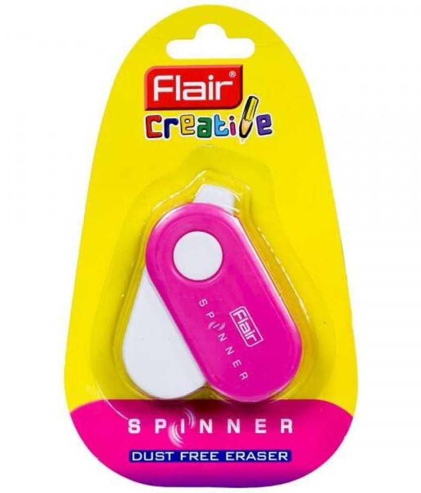     			Flair Creative Series Non Toxic Spinner Eraser Blister Set | Neat & Dust Free Number of Eraser 10