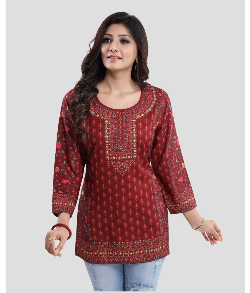     			Meher Impex - Maroon Crepe Women's Tunic ( Pack of 1 )