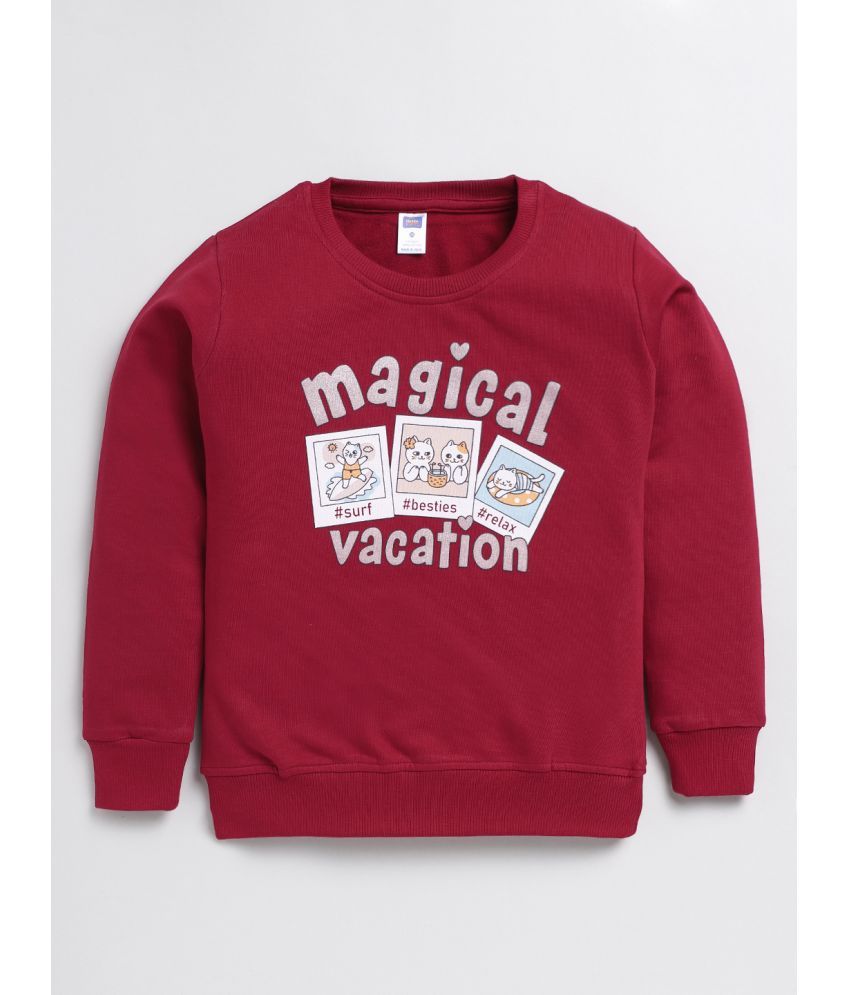     			NOTTIE PLANET MAGICAL VACATION PRINTED LOOPKNIT FULL SLEEVE SWEATSHIRT FOR GIRLS- MAROON