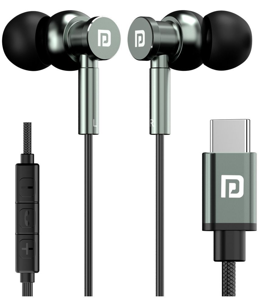     			Portronics ‎Conch Tune C Type C Wired Earphone In Ear Tangle Free Cable Gray