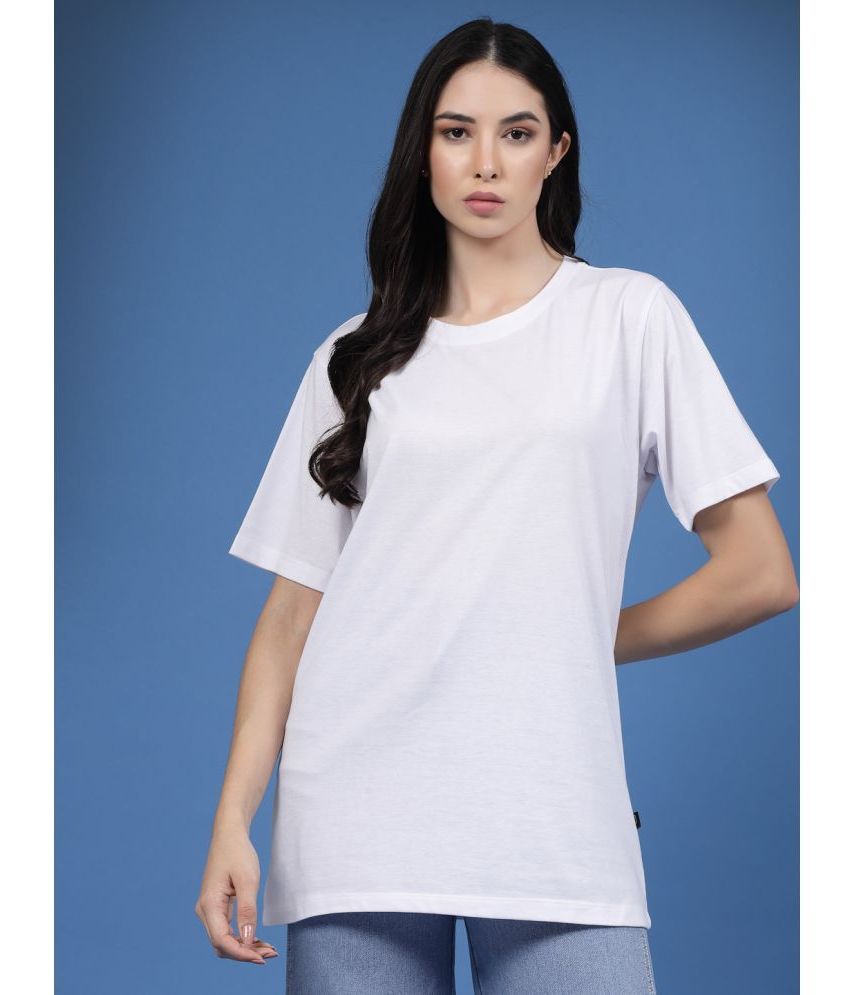     			Rigo - White Cotton Loose Fit Women's T-Shirt ( Pack of 1 )