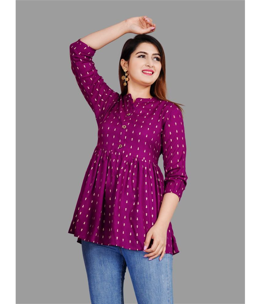     			SIPET - Purple Rayon Women's A-Line Top ( Pack of 1 )