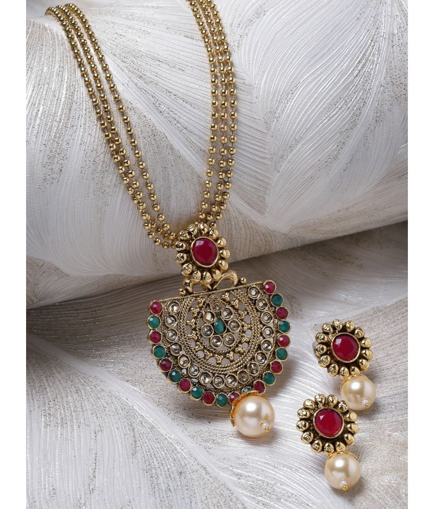     			Sukkhi Red Alloy Necklace Set ( Pack of 1 )