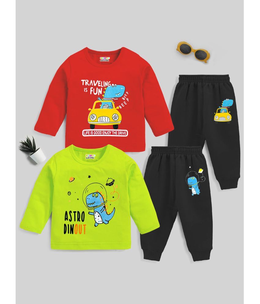     			Baby BOY Regular Fit Cotton T-Shirts and Pyjamas Set ,KUC-PSUT-106