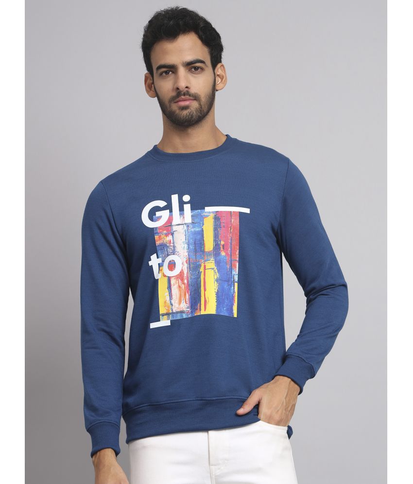     			Glito - Blue Fleece Regular Fit Men's Sweatshirt ( Pack of 1 )