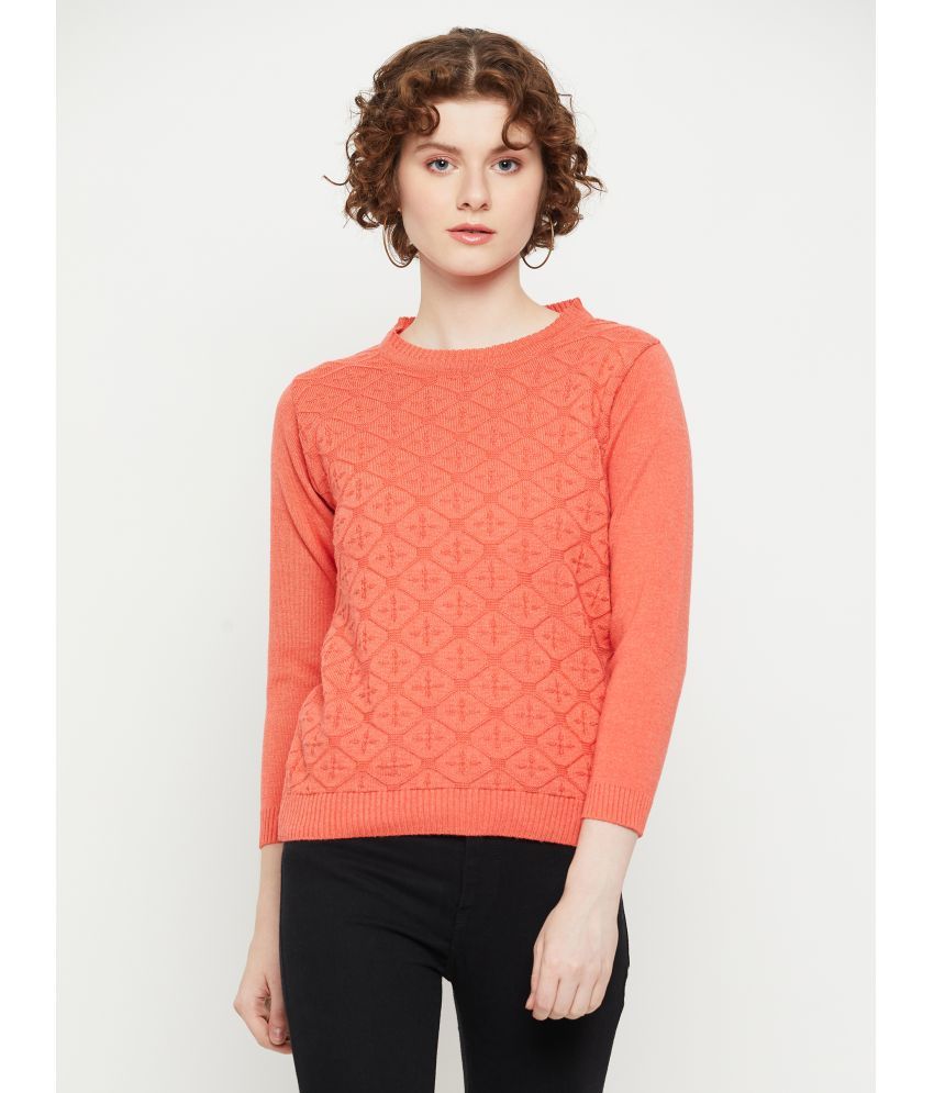     			KASMA Acro Wool Pink Pullovers -