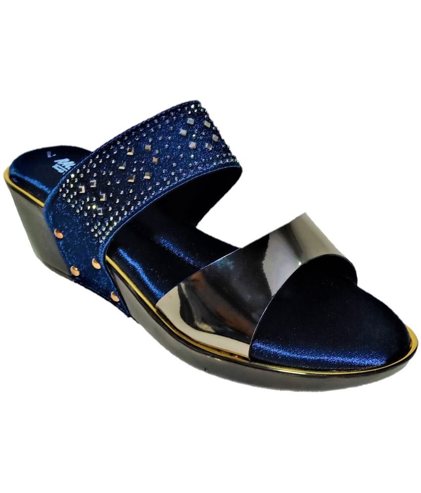     			Racecourse - Blue Women's Slip On Heels