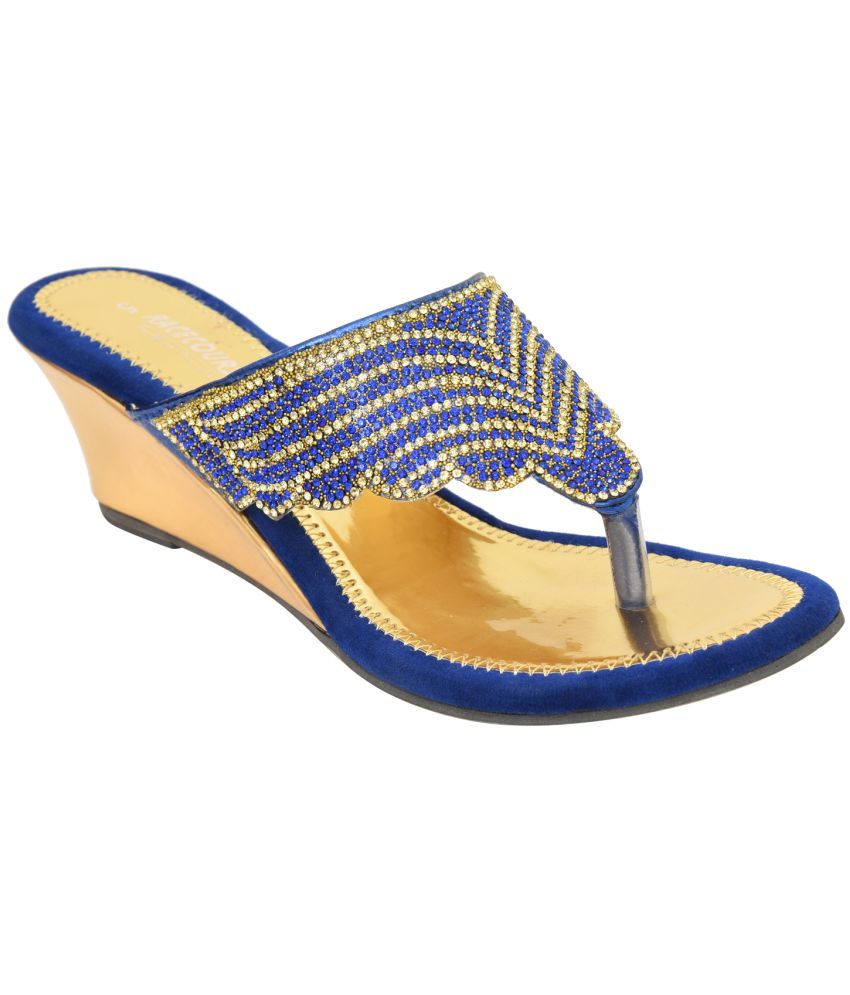     			Racecourse - Blue Women's Slip On Heels