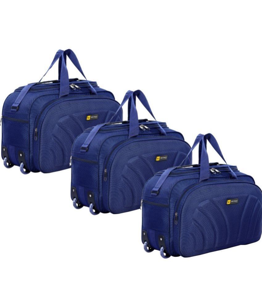     			Waycraft - 55 Ltrs Blue Polyester Duffle Trolley