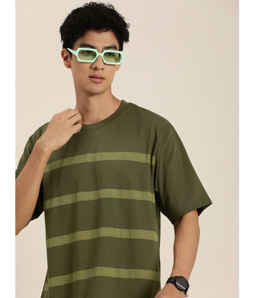     			Dillinger - Green Cotton Oversized Fit Men's T-Shirt ( Pack of 1 )