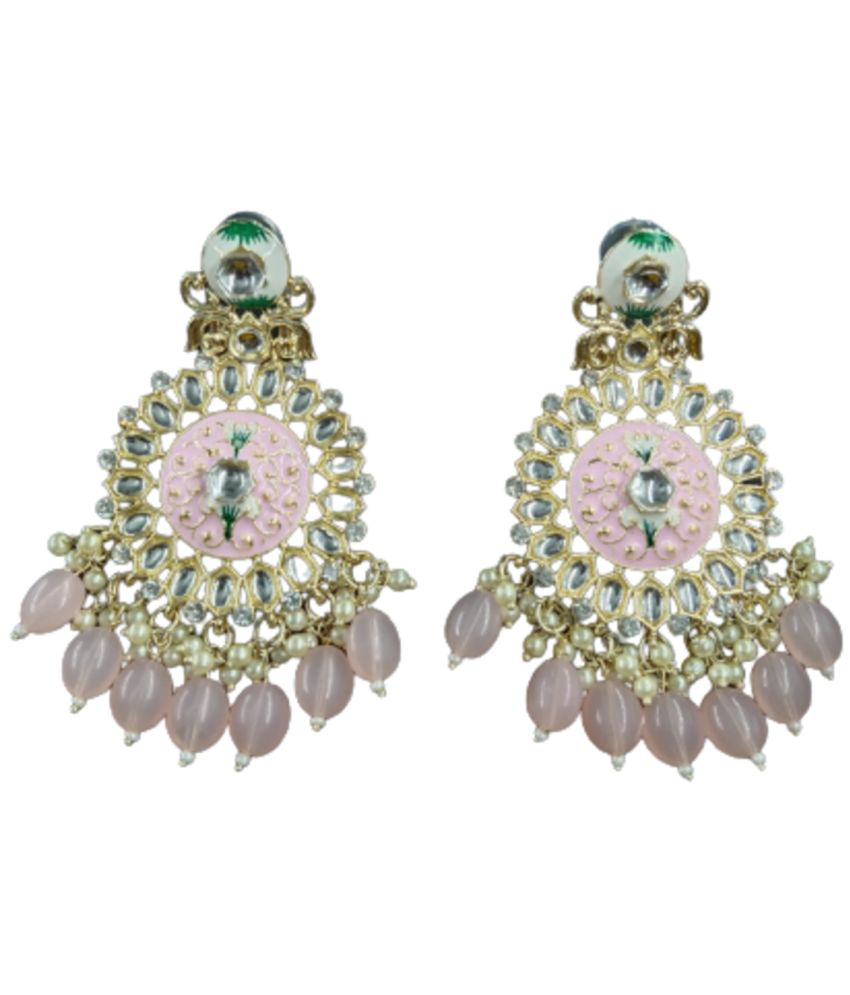     			Jiyanshi fashion - Light Pink Danglers Earrings ( Pack of 1 )