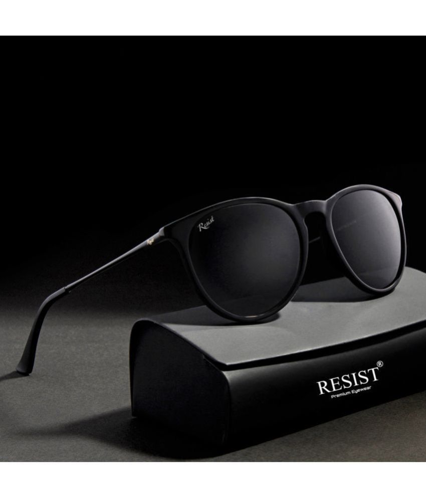     			RESIST EYEWEAR - Black Oval Sunglasses ( Pack of 1 )