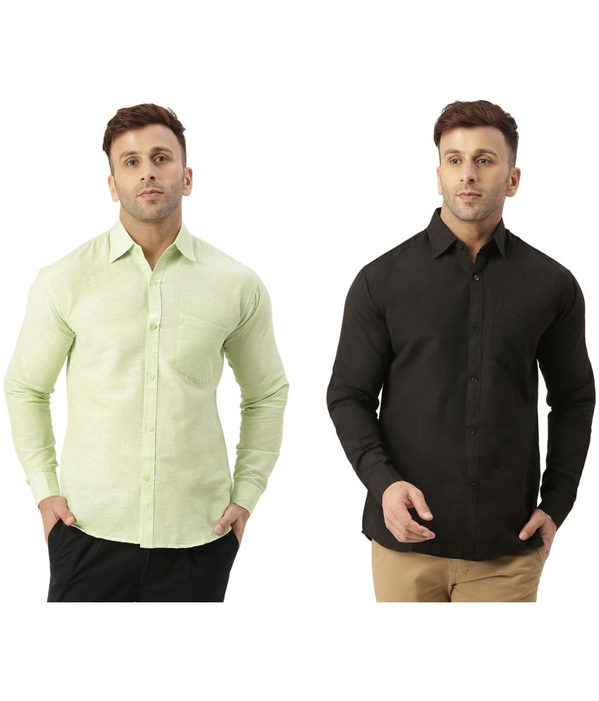     			RIAG Cotton Blend Regular Fit Full Sleeves Men's Formal Shirt - Black ( Pack of 2 )