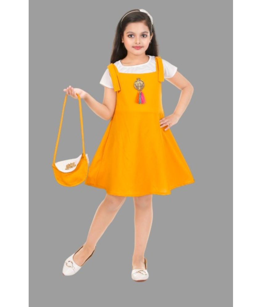     			STYLOKIDS - Yellow Crepe Girls A-line Dress ( Pack of 1 )
