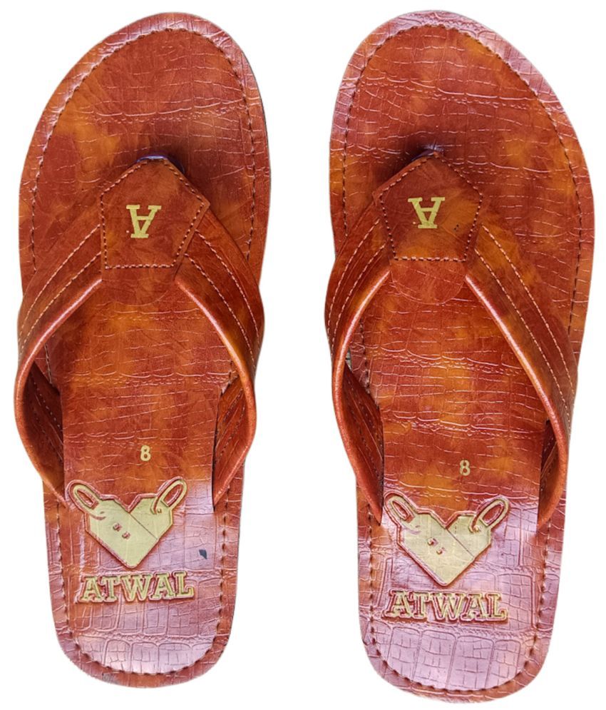     			Atwal - Rust Men's Thong Flip Flop