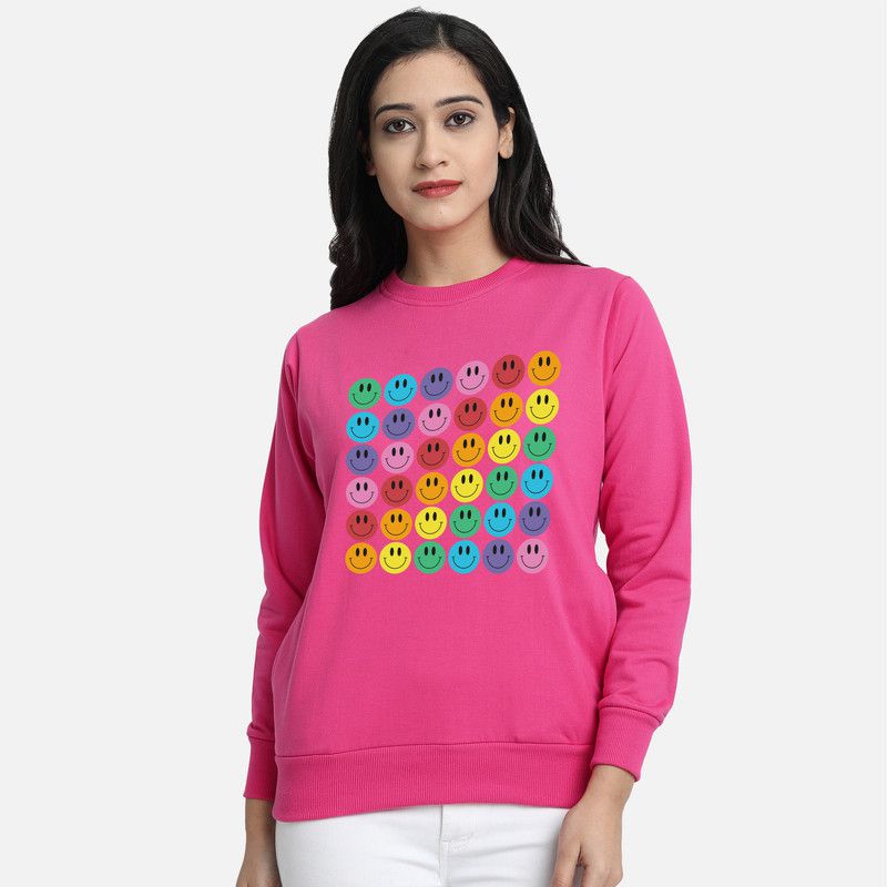     			CHOZI Fleece Women's Non Hooded Sweatshirt ( Pink )