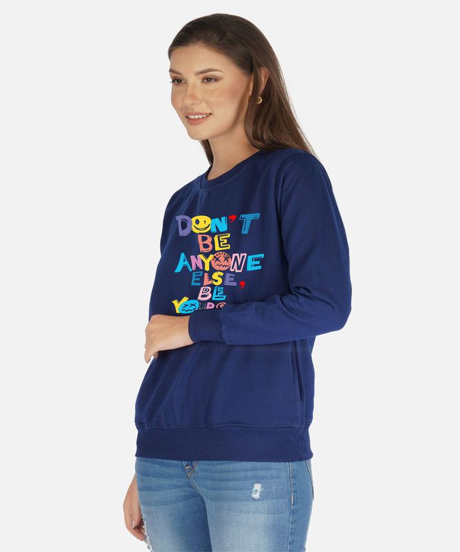     			CHOZI Fleece Women's Non Hooded Sweatshirt ( Blue )