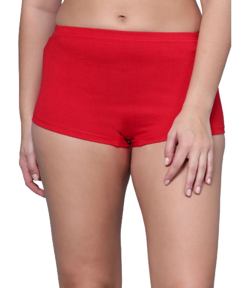     			Diaz - Red Cotton Solid Women's Boy Shorts ( Pack of 1 )