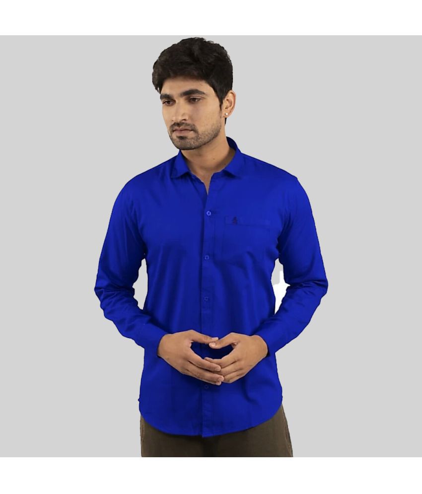     			MODERNITY Cotton Blend Regular Fit Solids Full Sleeves Men's Casual Shirt - Blue ( Pack of 1 )