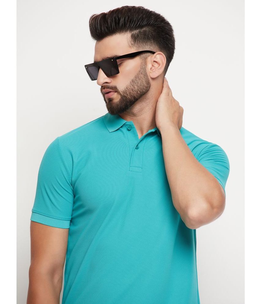     			Rare Cotton Blend Regular Fit Solid Half Sleeves Men's Polo T Shirt - Turquoise ( Pack of 1 )