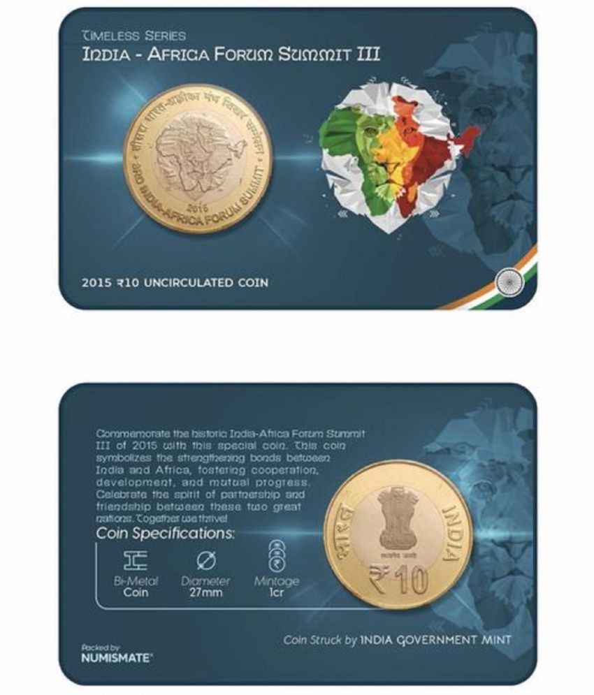     			Rs.10 INDO AFRICA Commemorative Coin Card – Special Edition