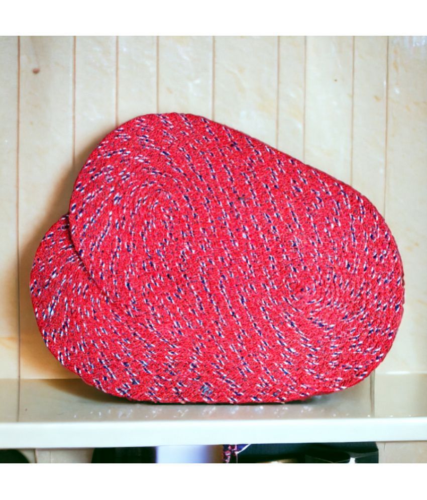     			SHF - Regular Cotton Door Mat ( 53 X 33 cm ) Set of 2 - Red