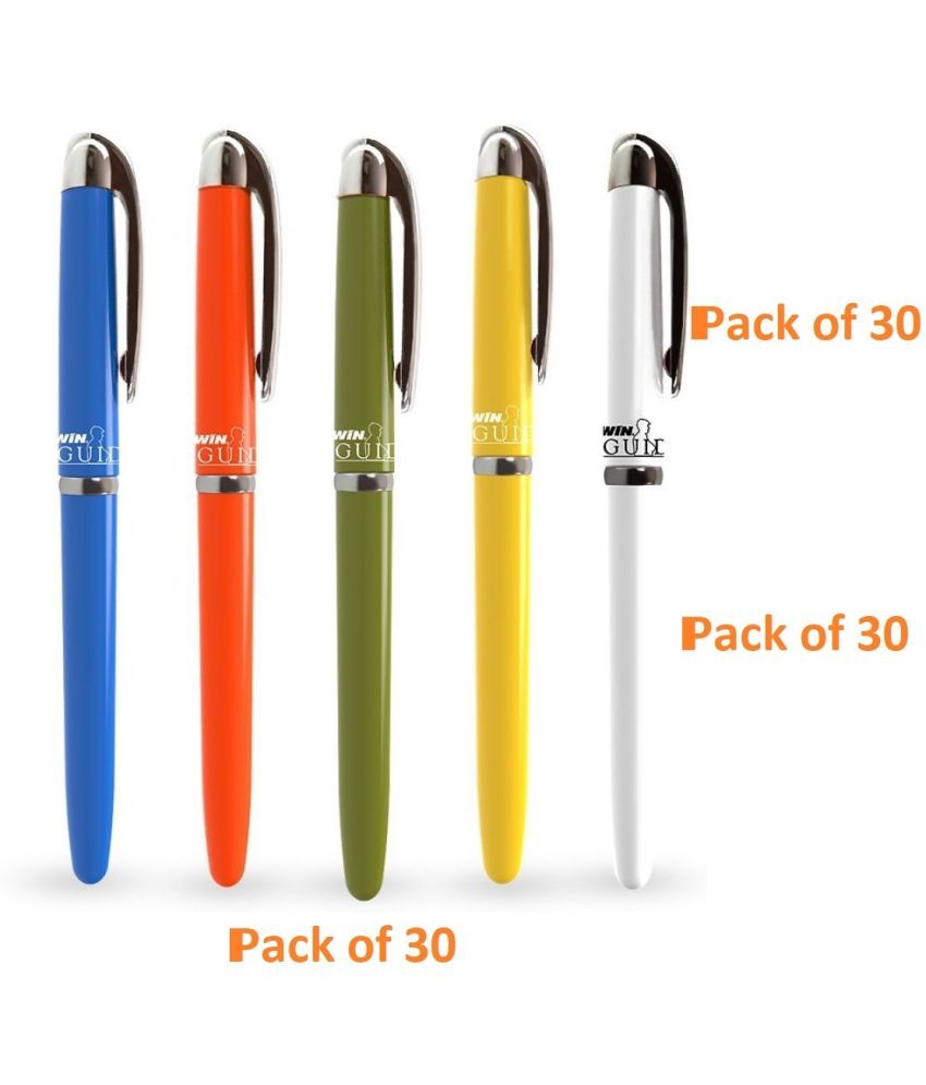     			Win Ball Pens Set of 30 Pens Blue Ink with Stylish Metallic Clip