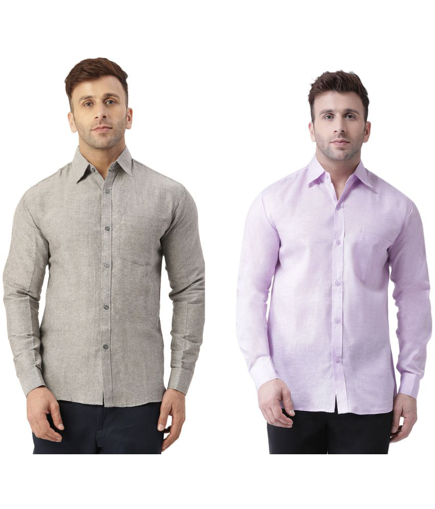     			RIAG Cotton Blend Regular Fit Full Sleeves Men's Formal Shirt - Purple ( Pack of 2 )