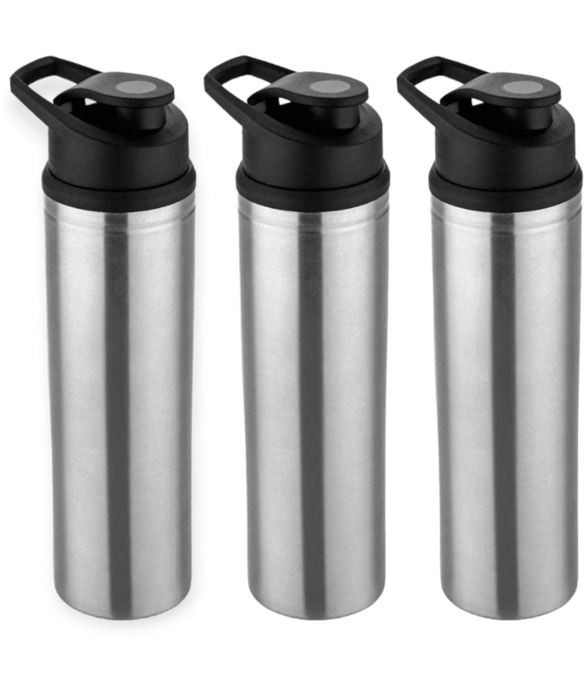     			ATROCK Stainless Steel Water Bottle Set Silver Water Bottle 900 mL ( Set of 3 )