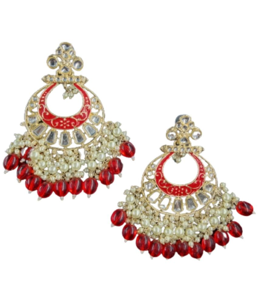     			Jiyanshi fashion Red Danglers Earrings ( Pack of 1 )