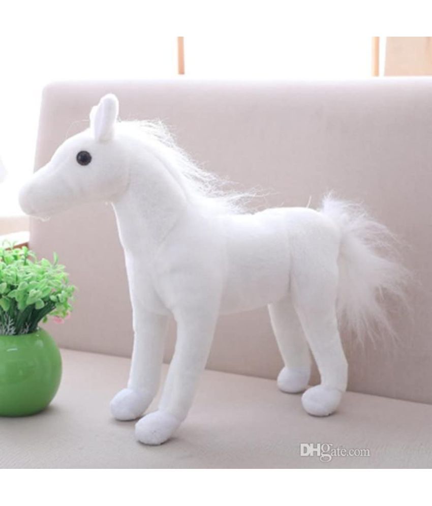     			Tickles Simulation Horse Soft Stuffed Plush Animals Toy for Kids Birthday Gift (Size: 30 cm; Color: White)
