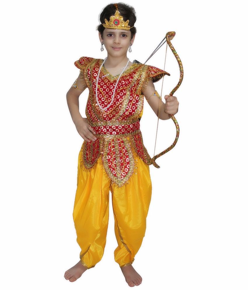     			Kaku Fancy Dresses Lord Ram Costume Of Ramleela/Dussehra/Mythological Character -Red, 3-4 Years, For Boys
