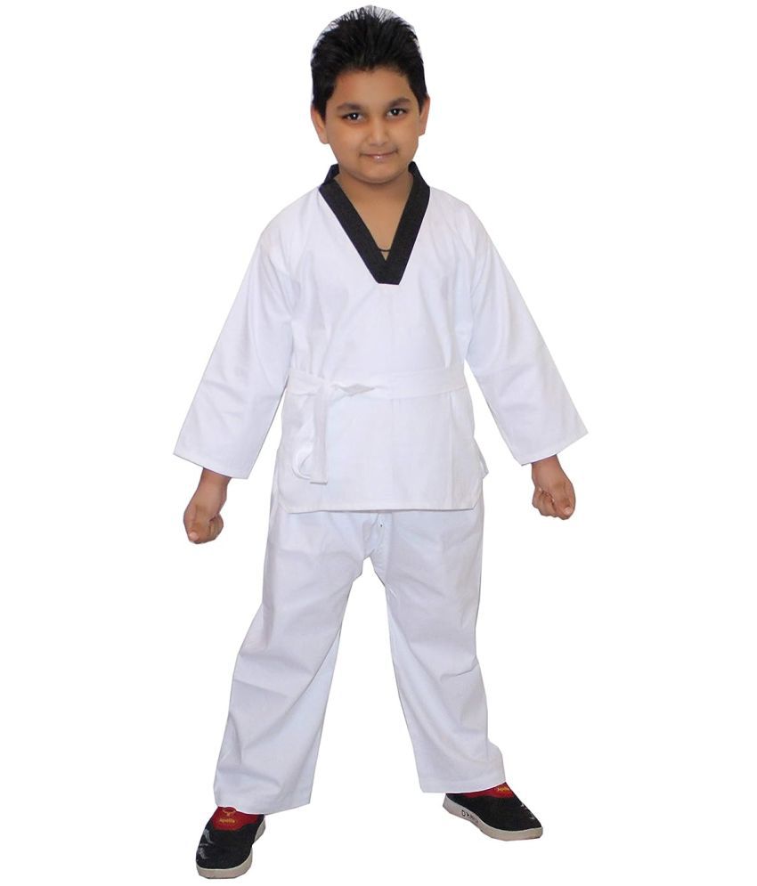     			Kaku Fancy Dresses Martial Art Karate Costume -White, 7-8 Years, For Boys & Girls