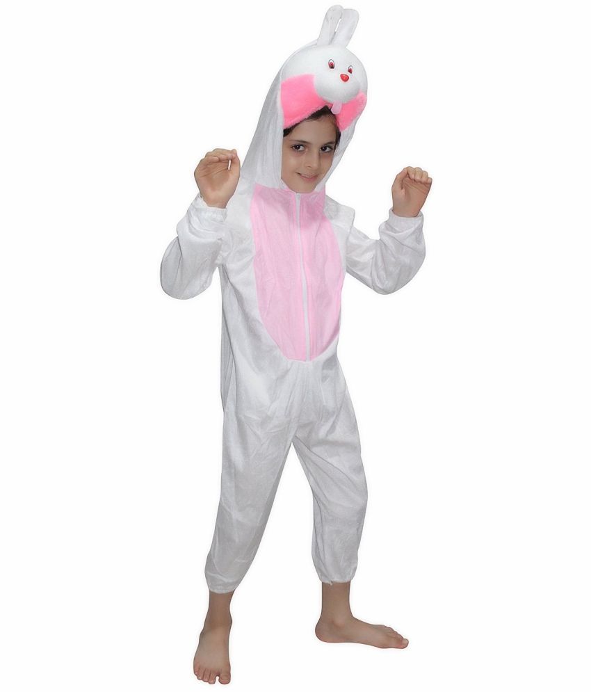     			Kaku Fancy Dresses Rabbit Pet Animal Costume -White & Pink, 7-8 Years, For Boys & Girls