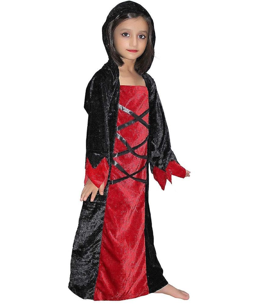     			Kaku Fancy Dresses Witch Hood Costume/California Cosplay Halloween Costume -Red & Black, 14-17 Years, For Girls