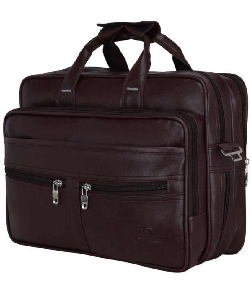     			Leather World - Brown P.U Office Bag